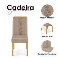 Cadeira Para Mesa De Jantar Yasmin Kit 2 Peças Cedro Veludo Kraft - Dj Móveis - 5