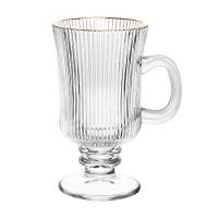 Conjunto 4 Taças Cappuccino 240 Ml De Vidro Com Fio De Ouro Lines Wolff - 3