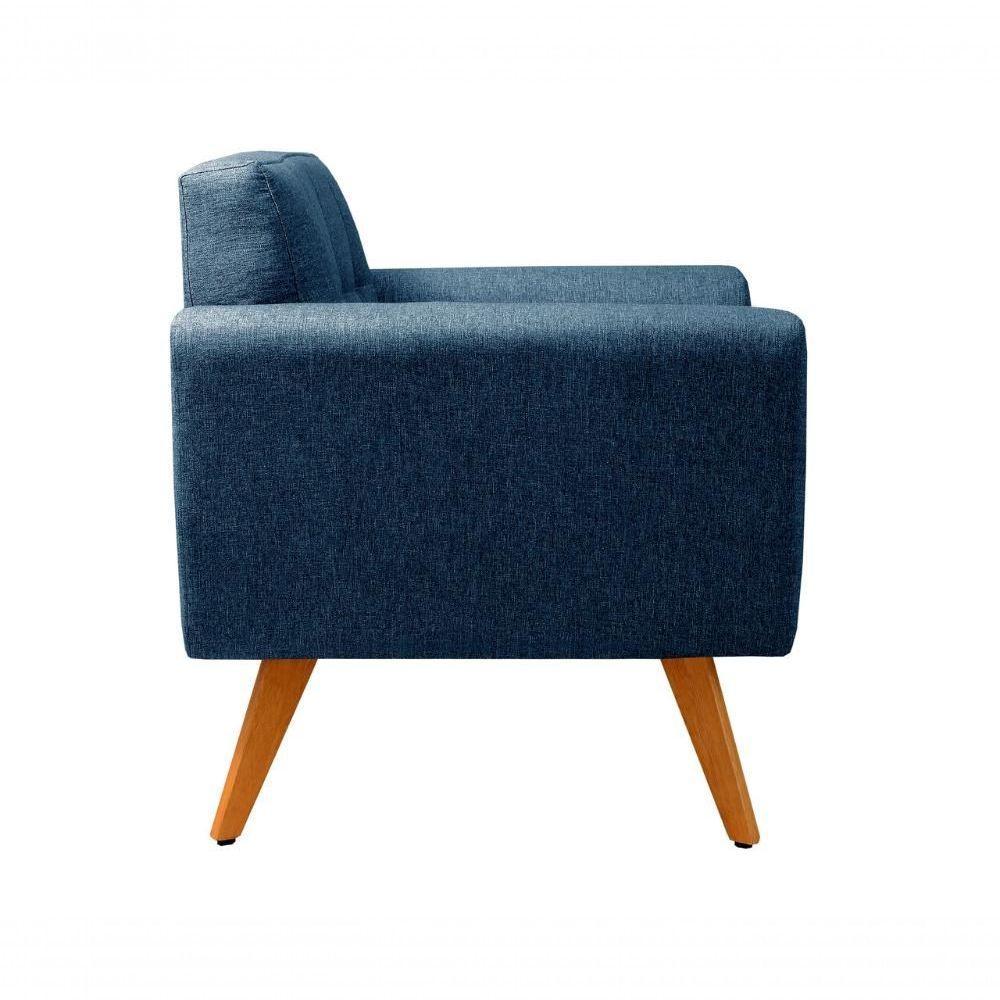 Conjunto 2 Poltronas Bruna Confortável Decorativa Moderna - Linho Azul 330 - 3