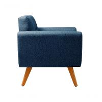 Conjunto 2 Poltronas Bruna Confortável Decorativa Moderna - Linho Azul 330 - 3