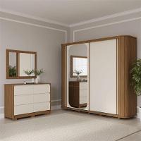 Guarda Roupa Casal Mozzate E Cômoda Ravenna Ambiente Nature Off White Flex - Henn - 1