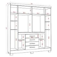 Guarda Roupa Casal Nápole 2045149 E Armário Multiuso New 2000192 E Cômoda Milão Branco - Aramóveis