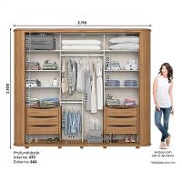 Guarda Roupa Casal Mozzate E Cômoda Ravenna Nature Off White Flex - Henn