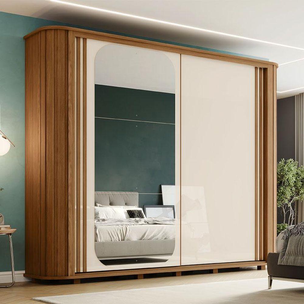 Guarda Roupa Casal Mozzate Ambiente 2 Portas Nature Off White Flex - Henn - 1