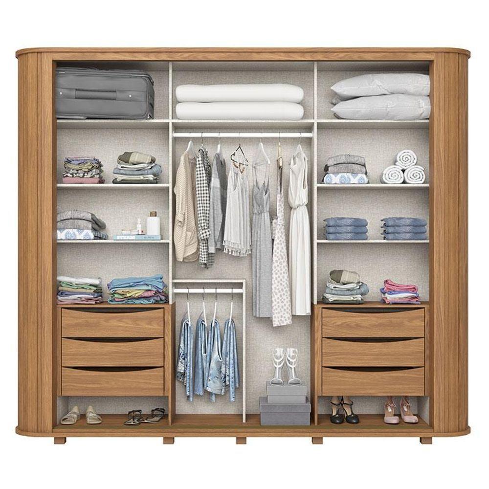 Guarda Roupa Casal Mozzate Ambiente 2 Portas Nature Off White Flex - Henn - 3