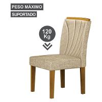 Cadeira Para Mesa De Jantar Lorena Plus Mdf Kit 2 Peças Freijó Linho Palha - Leifer Móveis - 3