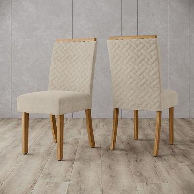 Cadeira Para Mesa De Jantar Malu Ambiente Kit 02 Peças Nature Linho - Henn