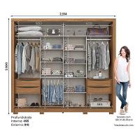 Guarda Roupa Casal Medelín E Cômoda Ravenna Nature Off White - Henn - 3