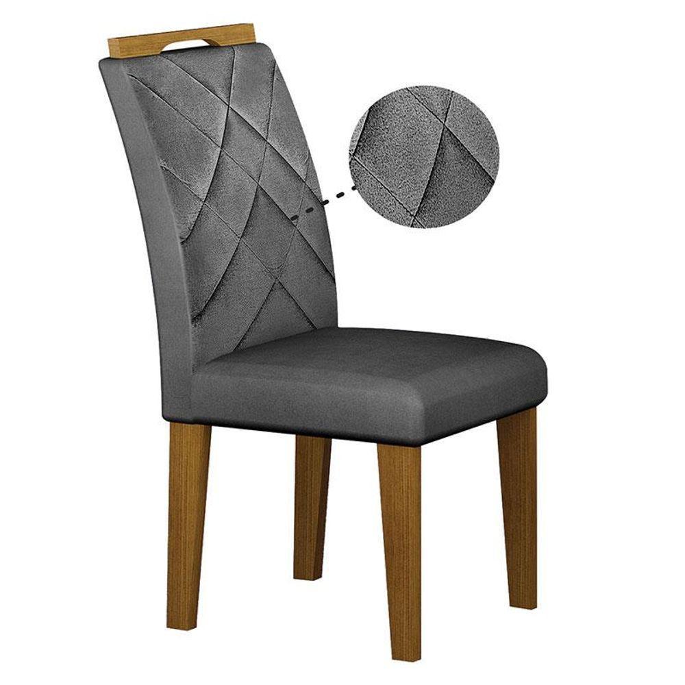 Cadeira Para Mesa De Jantar Larissa New Mdf Kit 2 Peças Freijó Joli Chumbo - Leifer Móveis - 4