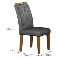 Cadeira Para Mesa De Jantar Larissa New Mdf Kit 2 Peças Freijó Joli Chumbo - Leifer Móveis - 2