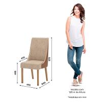 Cadeira Para Mesa De Jantar Ivy Ambiente Kit 02 Peças Corano Caramelo Creme - Henn