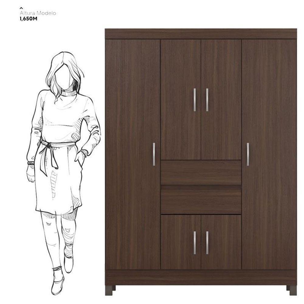 Guarda Roupa Casal Ecom 2 Café - Demóbile - 2