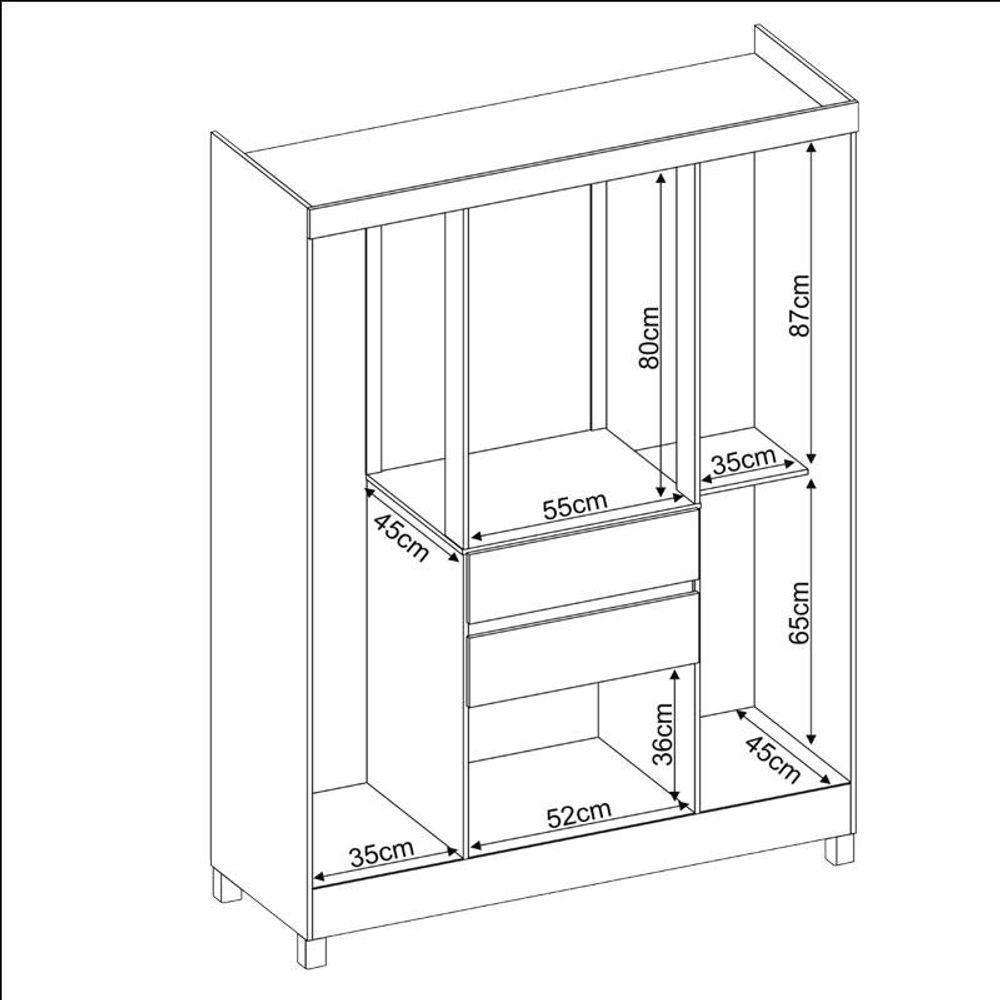 Guarda Roupa Casal Ecom 2 Café - Demóbile - 5