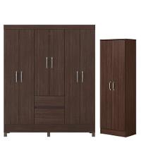 Guarda Roupa Casal Flash 2 Com Sapateira Multiuso Golden Café - Demóbile - 1