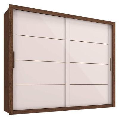 Guarda Roupa Casal Imperador Plus Jacarandá Off White - Zanzini