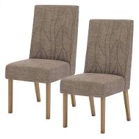 Cadeira Para Mesa De Jantar Eloá Kit 2 Peças Nature Cacao - Henn - 1