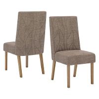 Cadeira Para Mesa De Jantar Eloá Kit 2 Peças Nature Cacao - Henn
