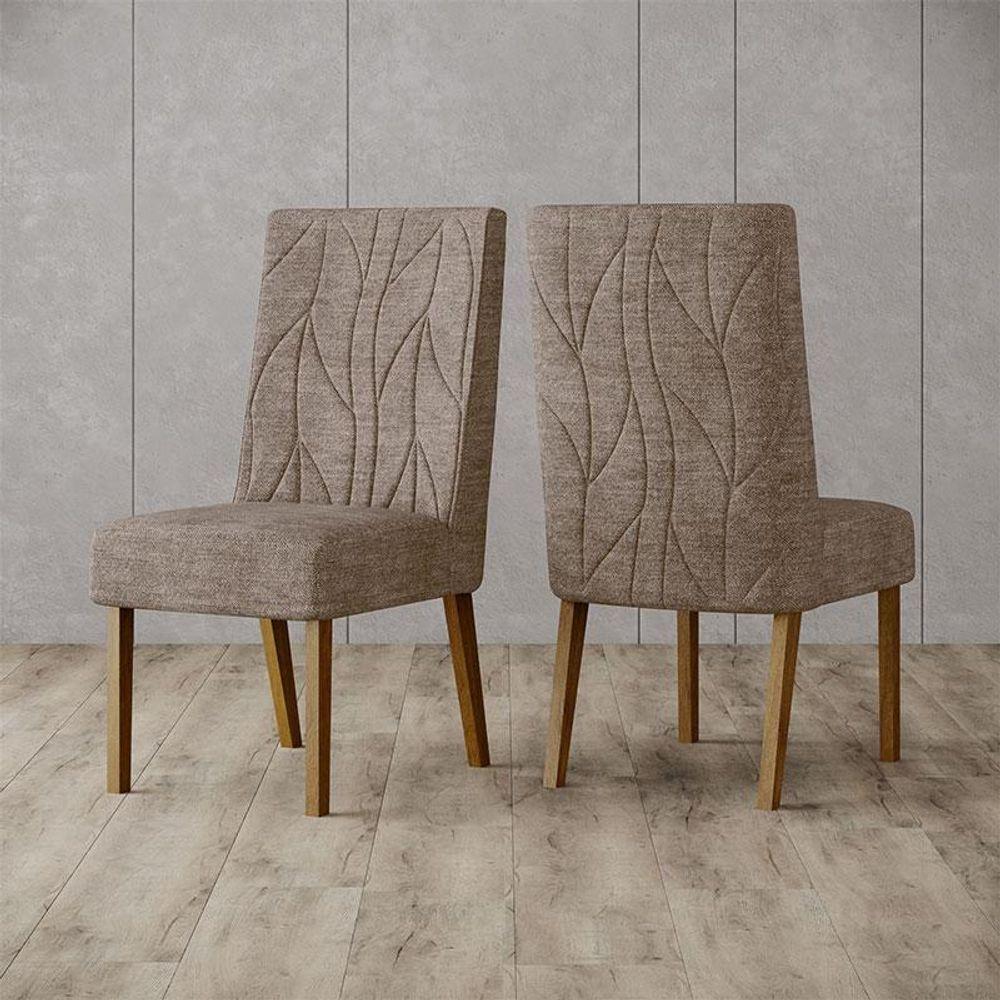 Cadeira Para Mesa De Jantar Eloá Ambiente Kit 2 Peças Nature Cacao - Henn - 1