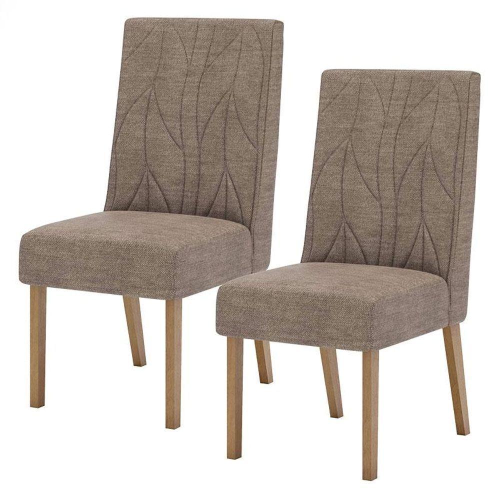 Cadeira Para Mesa De Jantar Eloá Ambiente Kit 2 Peças Nature Cacao - Henn - 7