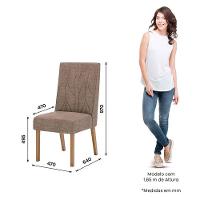 Cadeira Para Mesa De Jantar Eloá Ambiente Kit 2 Peças Nature Cacao - Henn - 6
