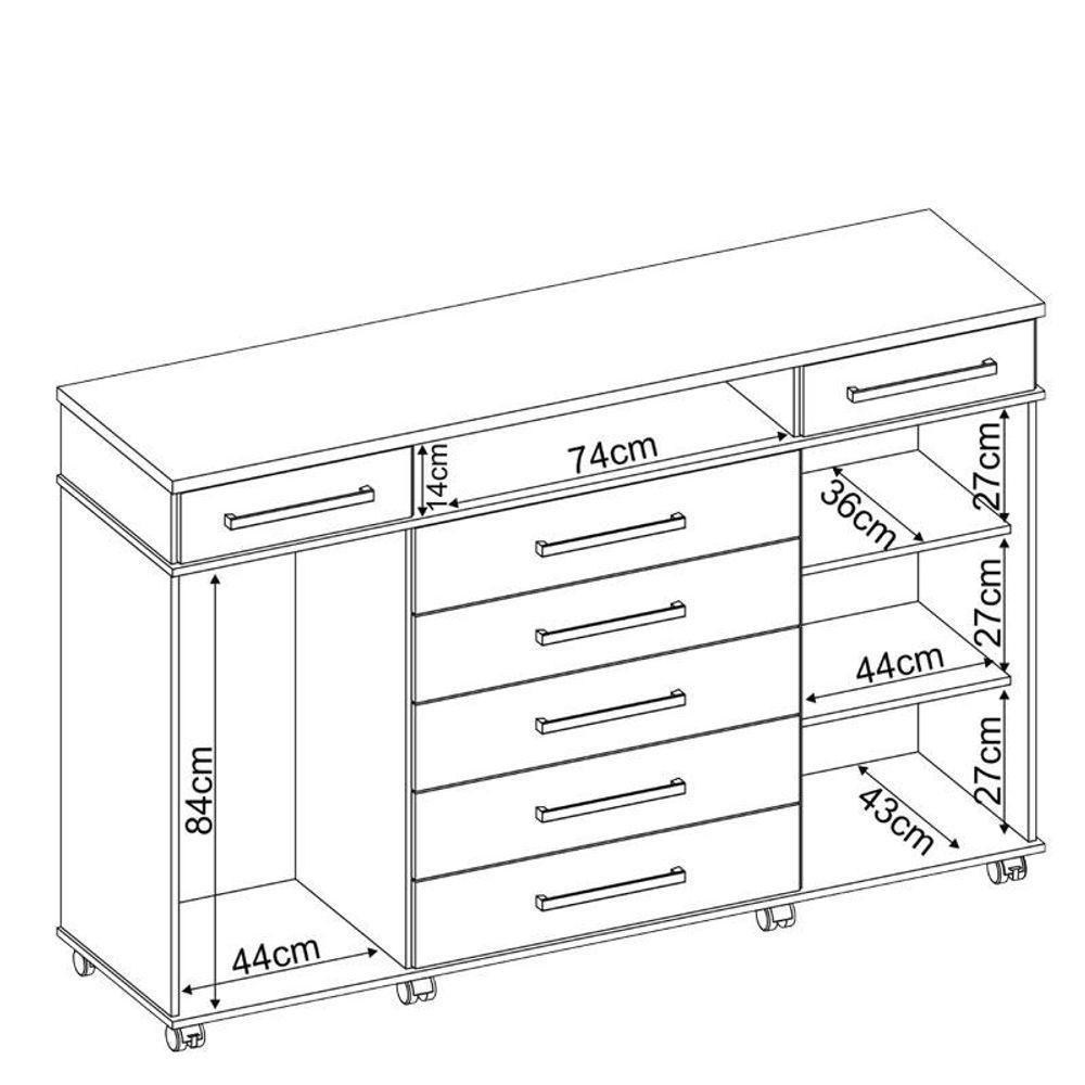 Guarda Roupa Casal Flash 2 Com Cômoda London Café - Demóbile - 7