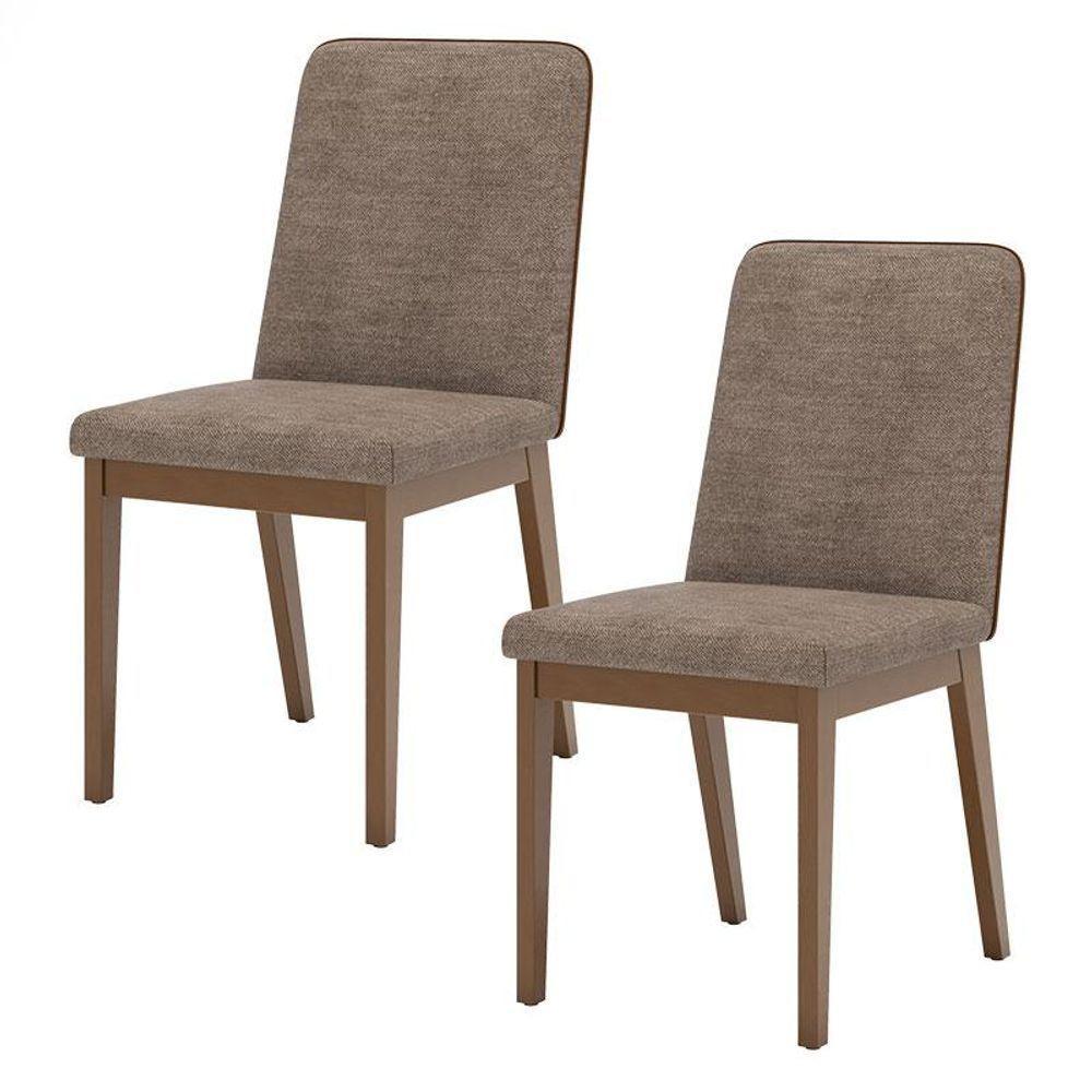 Cadeira Para Mesa De Jantar Pietra Ambiente Kit 02 Peças Corano Caramelo Cacao - Henn - 5