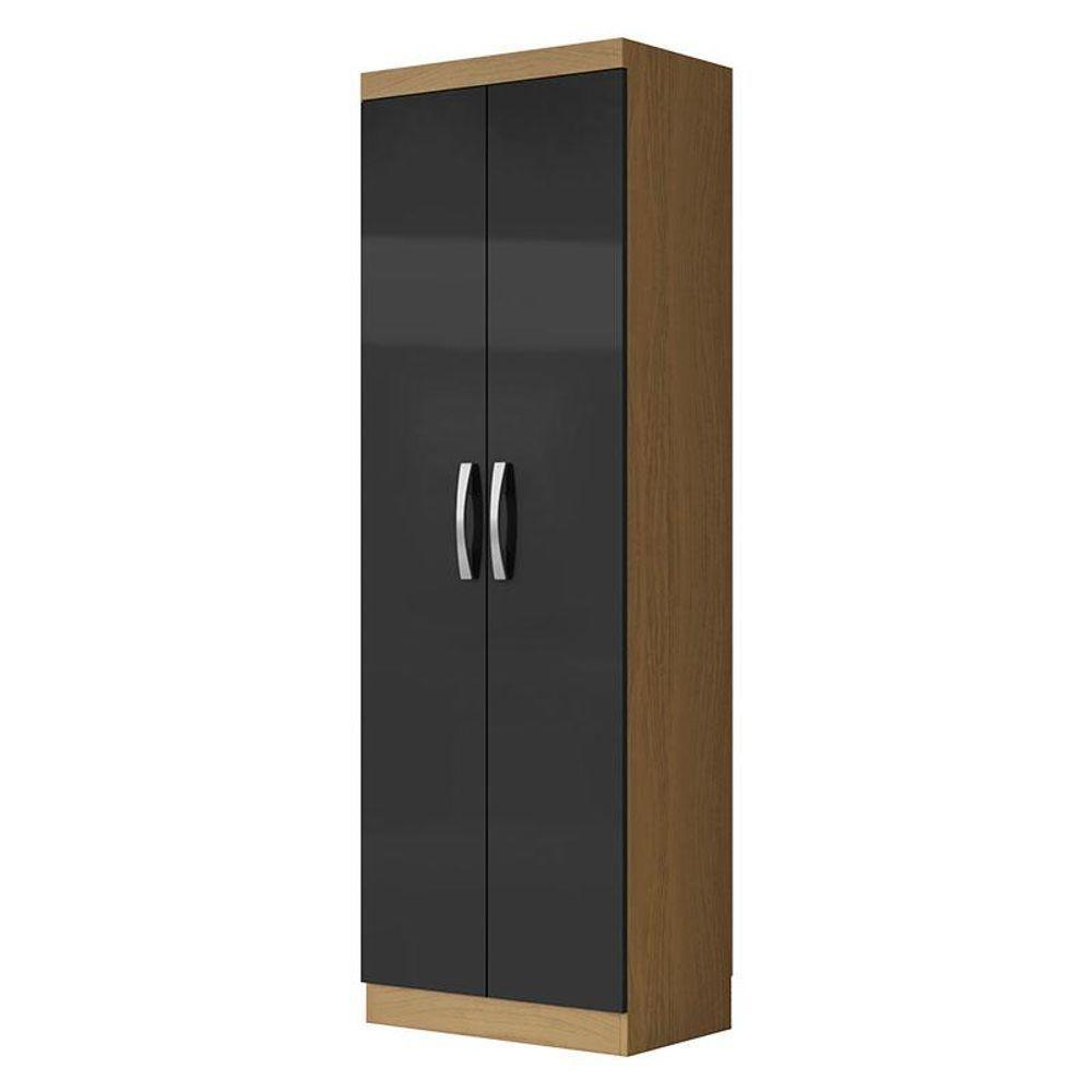 Guarda Roupa Casal Coimbra 2005138 Com Armário Multiuso New 2000192 E Cômoda 2014148 Atacama Grafite - Aramóveis - 5