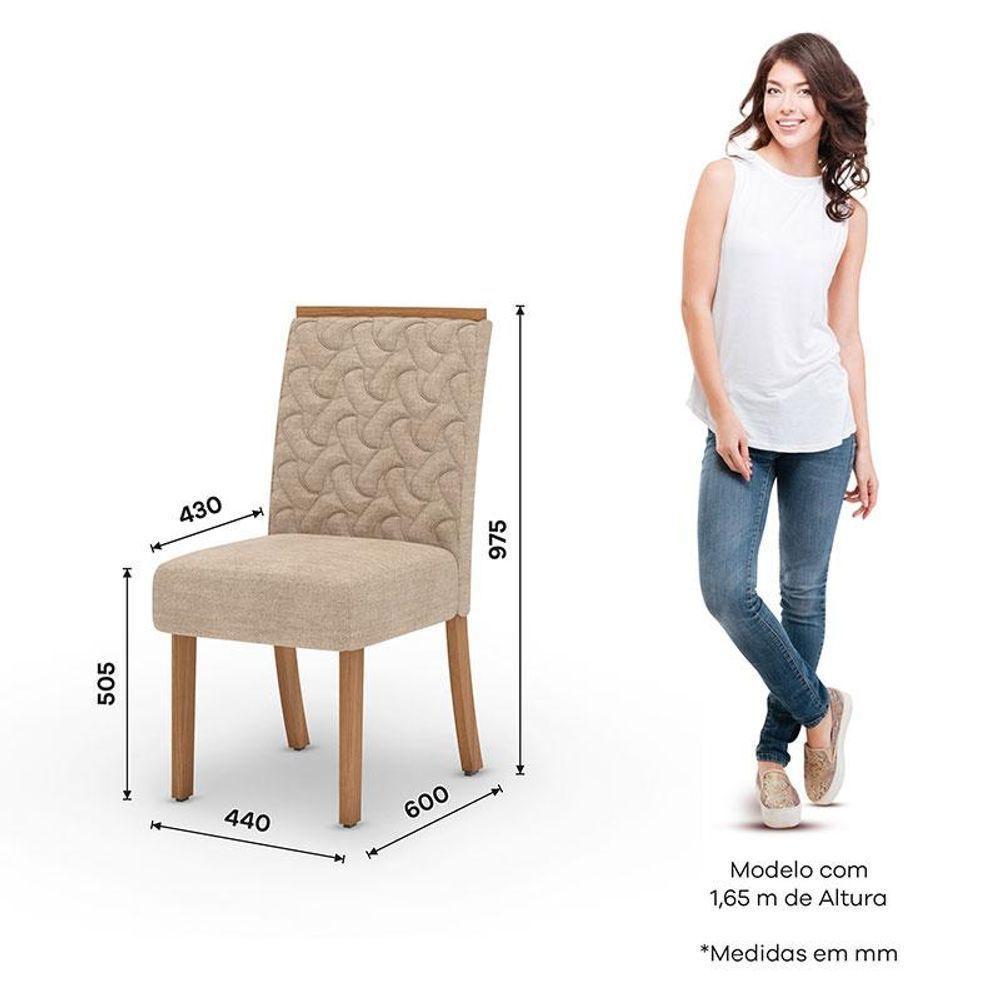 Cadeira Para Mesa De Jantar Esther Ambiente Kit 02 Peças Nature Creme - Henn - 4