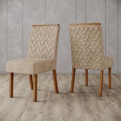 Cadeira Para Mesa De Jantar Esther Ambiente Kit 02 Peças Nature Creme - Henn