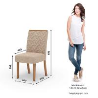 Cadeira Para Mesa De Jantar Esther Ambiente Kit 02 Peças Nature Creme - Henn