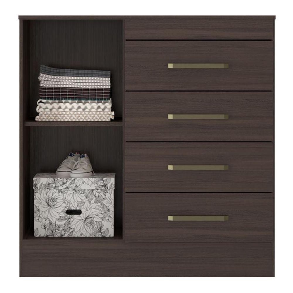Guarda Roupa Casal Cádis Com Cômoda Montevidéu Café Touch -demóbile - 7
