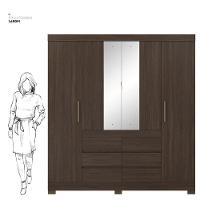 Guarda Roupa Casal Cádis Com Cômoda Montevidéu Café Touch -demóbile - 3