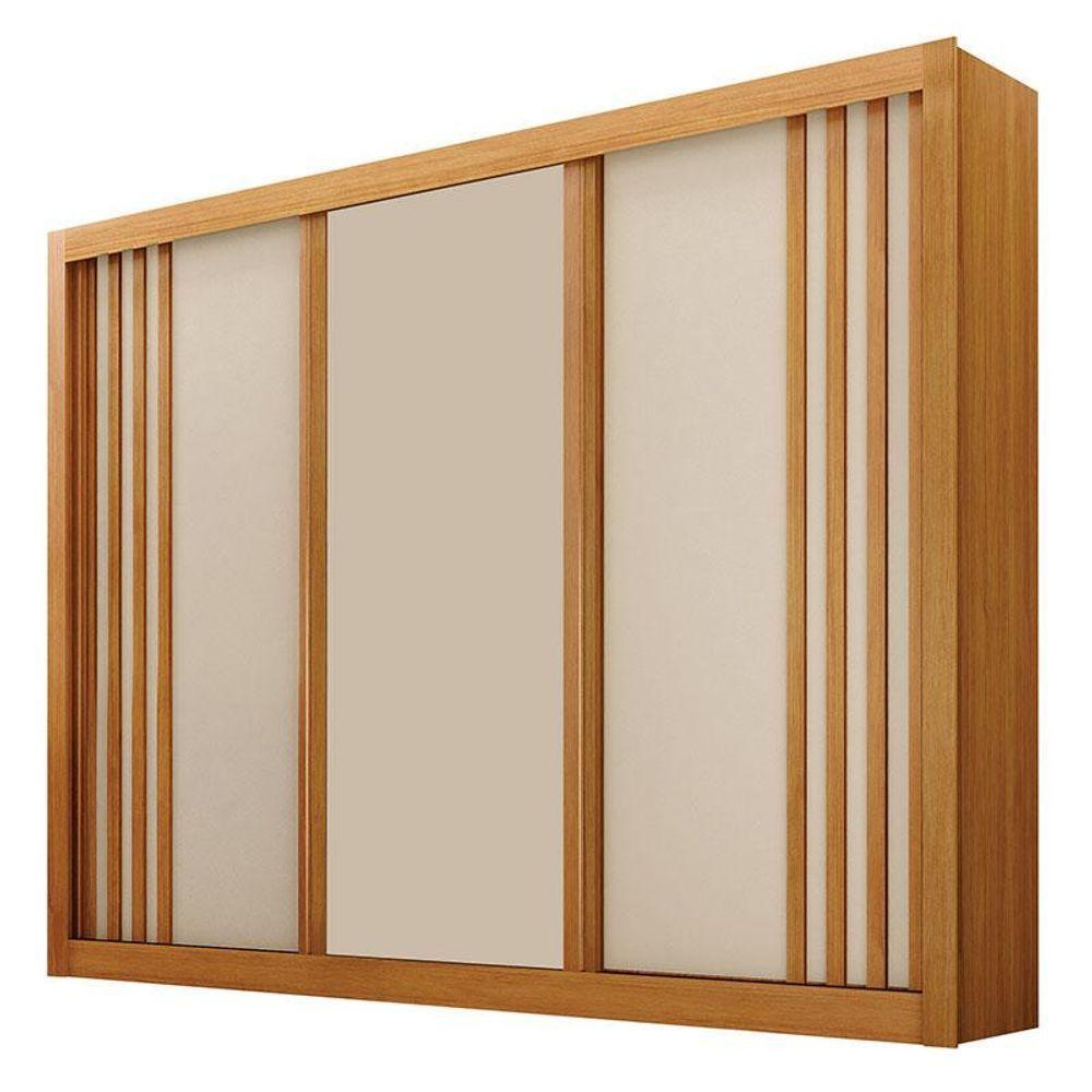 Guarda Roupa Casal 3 Portas Milano Cinamomo Off White - Leifer Móveis - 1