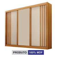Guarda Roupa Casal 3 Portas Milano Cinamomo Off White - Leifer Móveis - 3