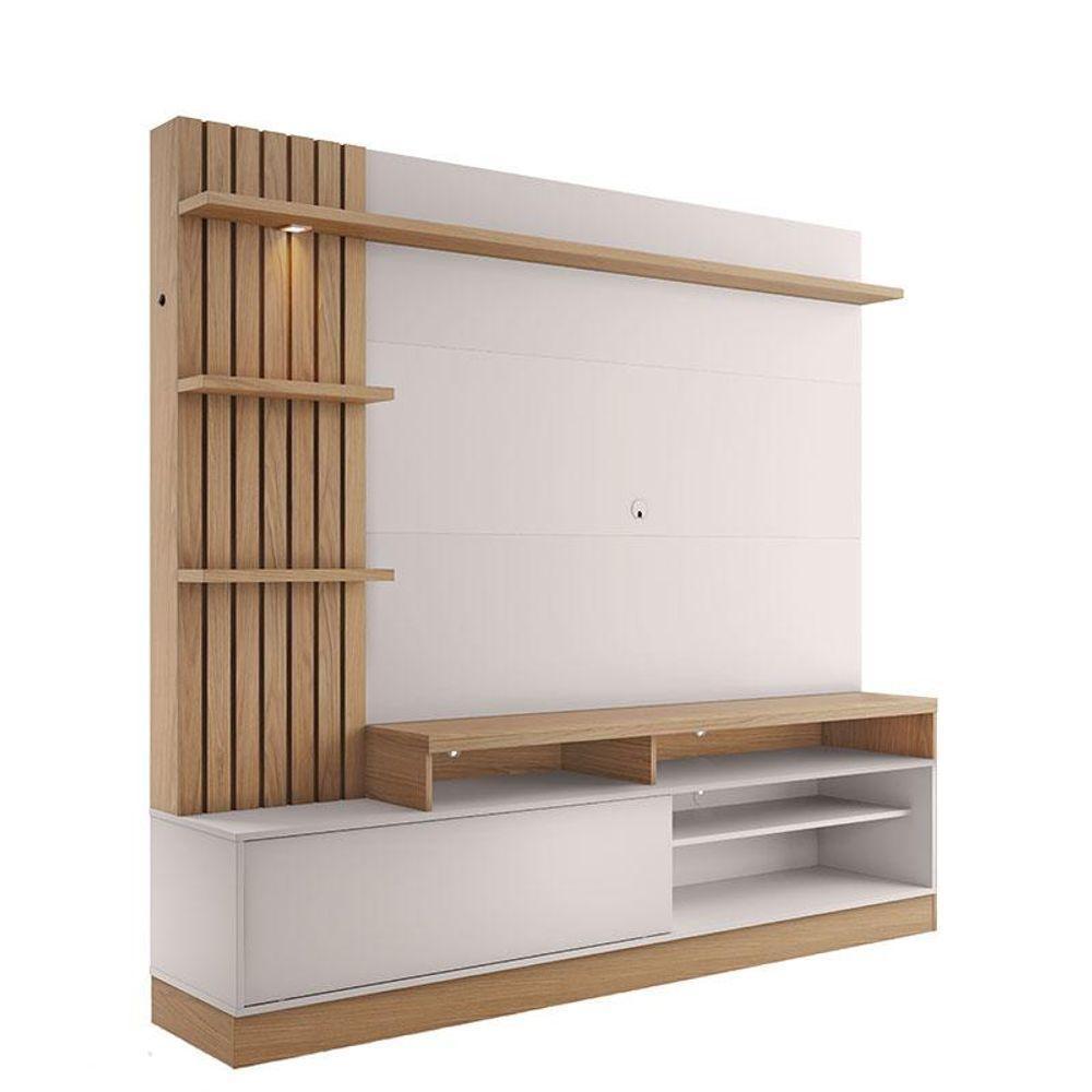 Estante Home Theater Maceió Freijó Off White Com Aparador Riviera Freijó - Colibri - 2