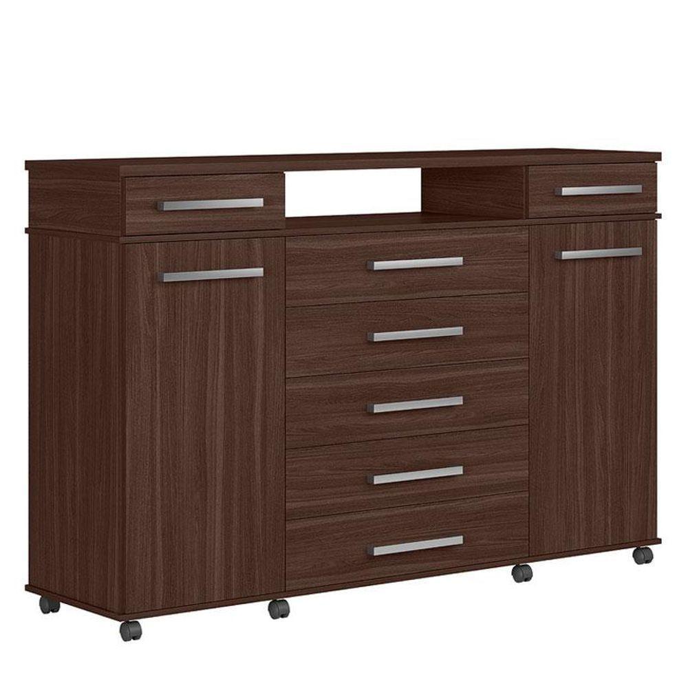 Guarda Roupa Casal Ecom 2 Com Multiuso Viena Com Cômoda London Café - Demóbile - 8