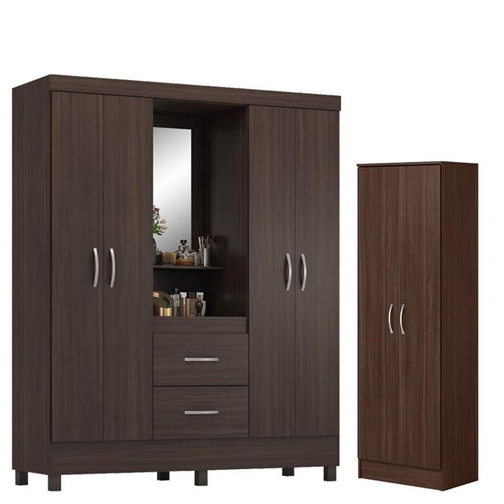 Guarda Roupa Casal Capelinha Lord Com Sapateira Multiuso Golden Café - Demóbile - 1