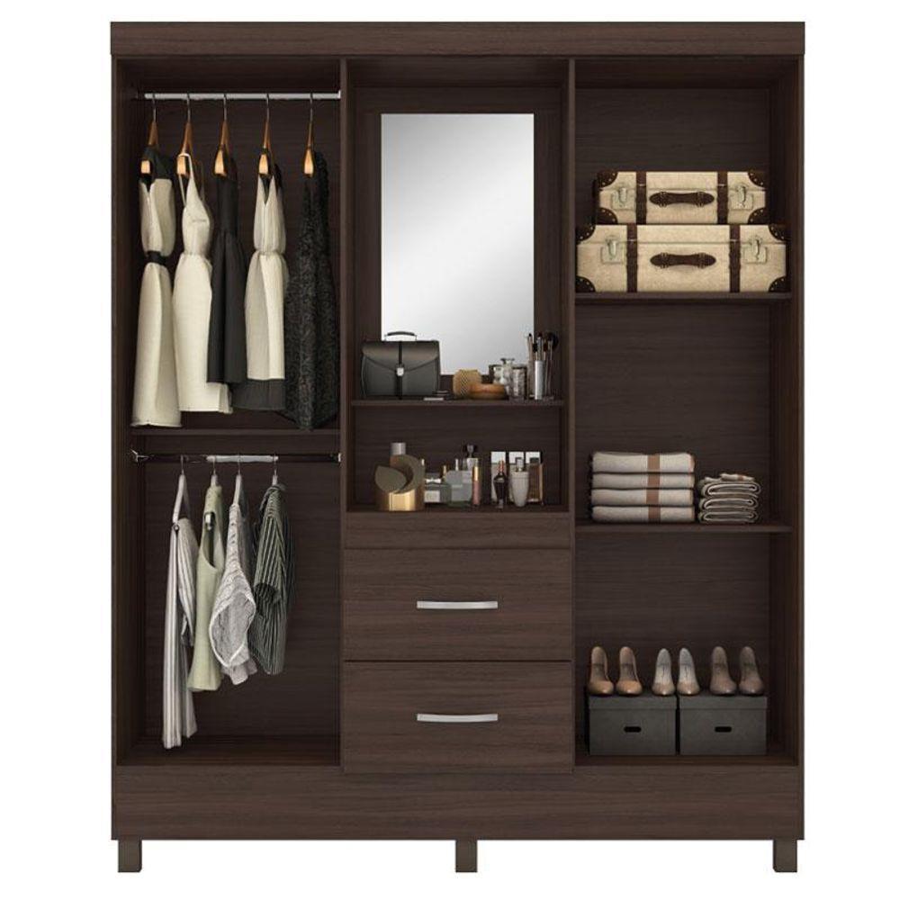 Guarda Roupa Casal Capelinha Lord Com Sapateira Multiuso Golden Café - Demóbile - 3