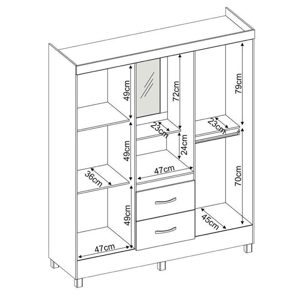 Guarda Roupa Casal Capelinha Lord Com Sapateira Multiuso Golden Café - Demóbile - 4