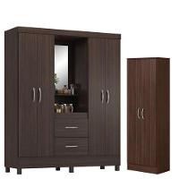 Guarda Roupa Casal Capelinha Lord Com Sapateira Multiuso Golden Café - Demóbile - 1