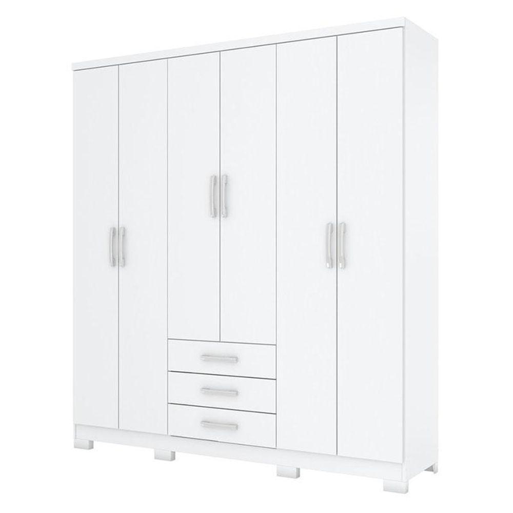 Guarda Roupa Casal Caju 6 Portas E Penteadeira Daila Ambiente Com Led Branco - Henn - 2
