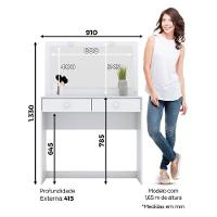 Guarda Roupa Casal Caju 6 Portas E Penteadeira Daila Ambiente Com Led Branco - Henn - 8