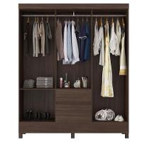 Guarda Roupa Casal Flash 2 Com Multiuso Viena Com Cômoda London Café - Demóbile - 3