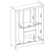 Guarda Roupa Casal Ecom 2 Com Multiuso Golden Com Cômoda Montevidéu Café - Demóbile