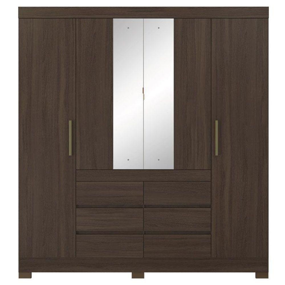 Guarda Roupa Casal Cádis Com Multiuso Golden Com Cômoda Astral Café Touch - Demóbile - 2