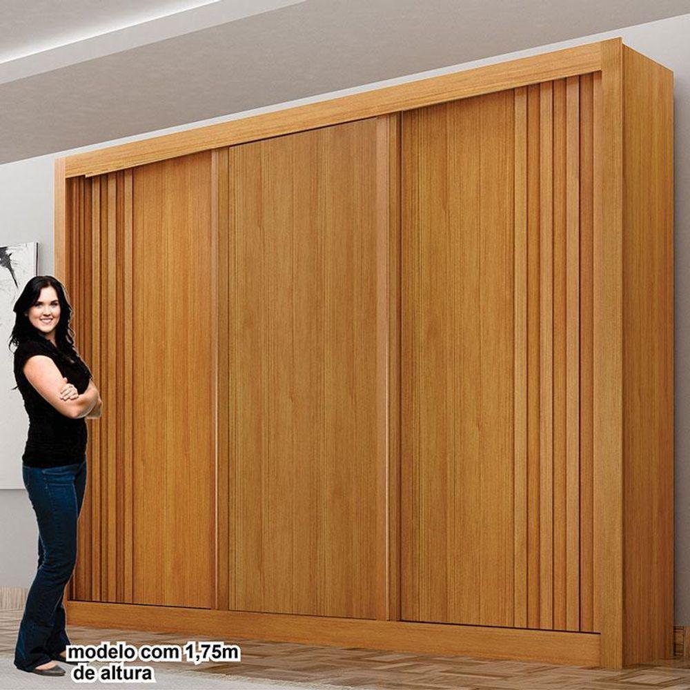 Guarda Roupa Casal 3 Portas Milano Cinamomo - Leifer Móveis - 5