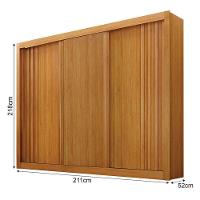 Guarda Roupa Casal 3 Portas Milano Cinamomo - Leifer Móveis