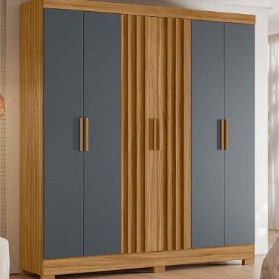 Guarda Roupa Casal Ambiente Valença 6 Portas Freijó Cinza - Moval