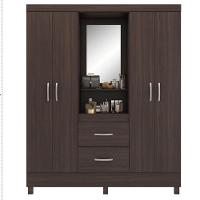 Guarda Roupa Casal Capelinha Lord Com Multiuso Viena Com Cômoda Montevidéu Café Touch - Demóbile - 2