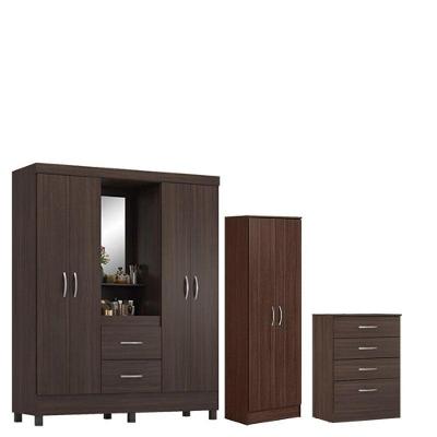 Guarda Roupa Casal Capelinha Lord Com Multiuso Golden Com Comôda Astral Café - Demóbile